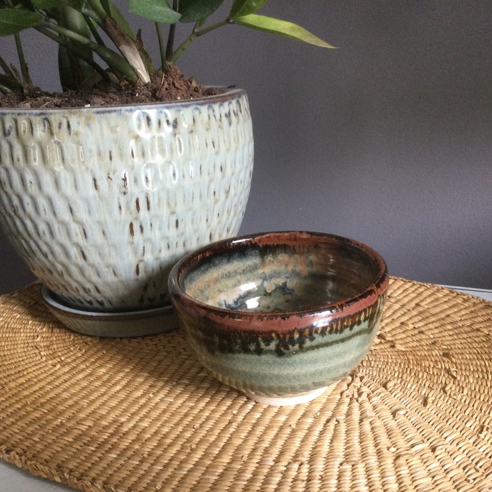 Studio Pottery Drip Glaze Bowl or Trinket Dish